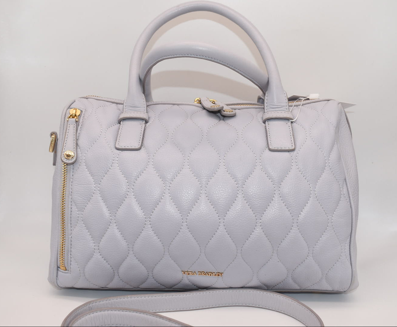 Vera Bradley Quilted Leather Marlo Satchel Bag in Ice Blue