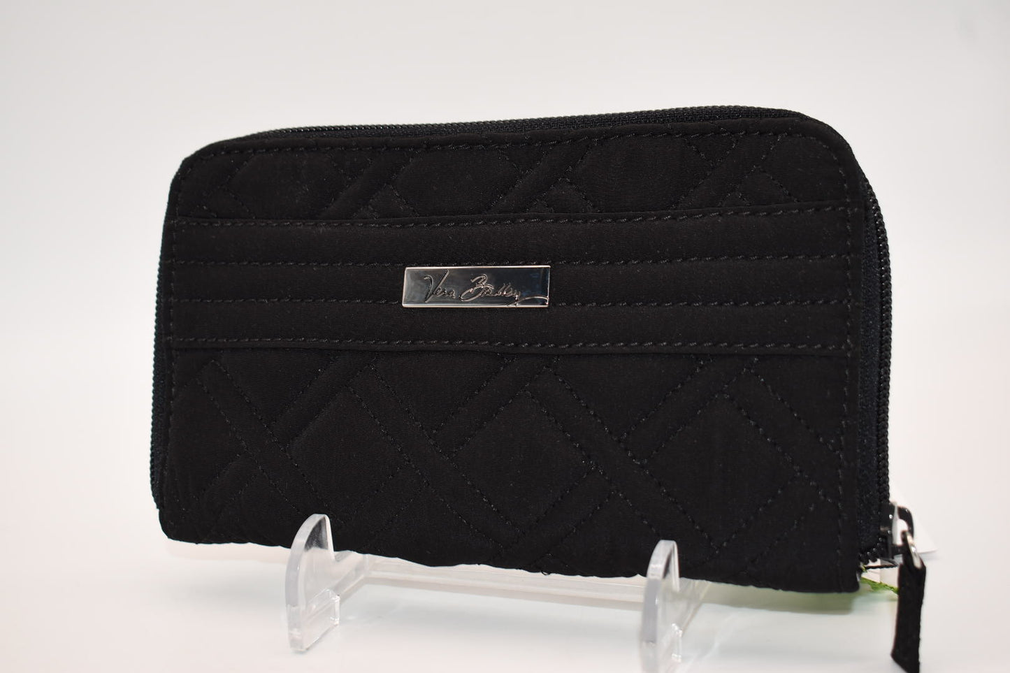 Vera Bradley Zip Around Wallet/ Demi Clutch in Microfiber Black