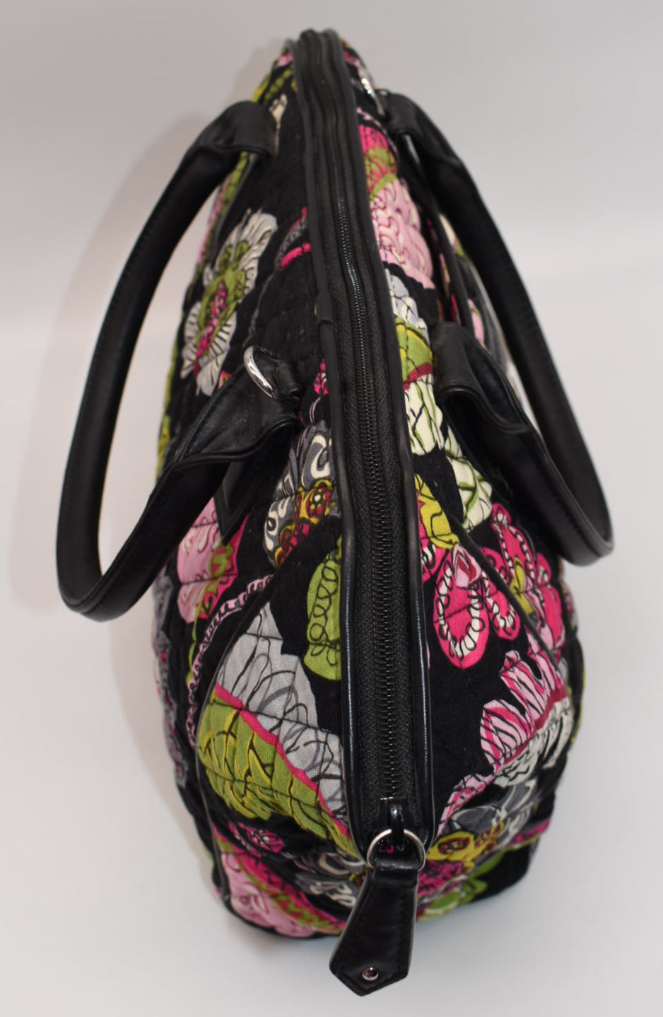 Vera Bradley Trimmed Satchel Bag in "Moon Blooms" Pattern