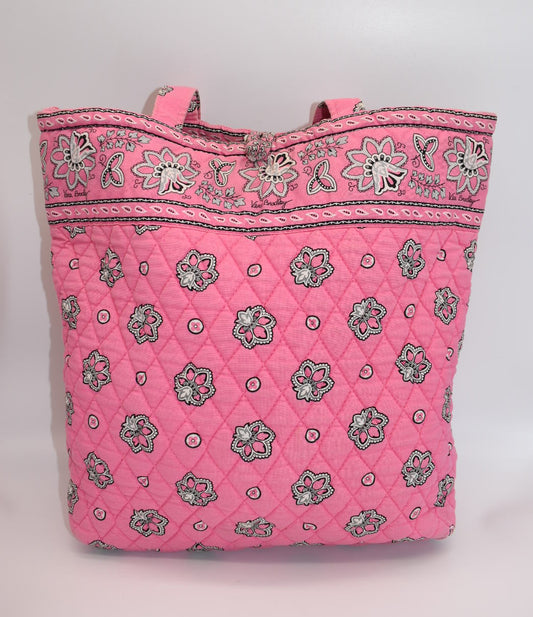 Vera Bradley Quilted Cotton Everyday Tote Bag in "Pink Bandana" Pattern