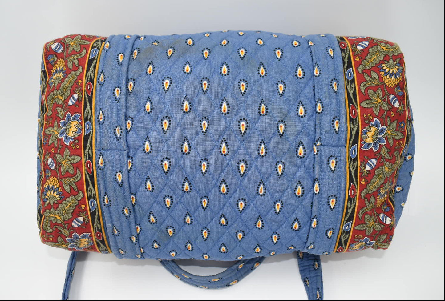 Vintage Vera Bradley Medium Duffel Bag in "French Blue" Pattern