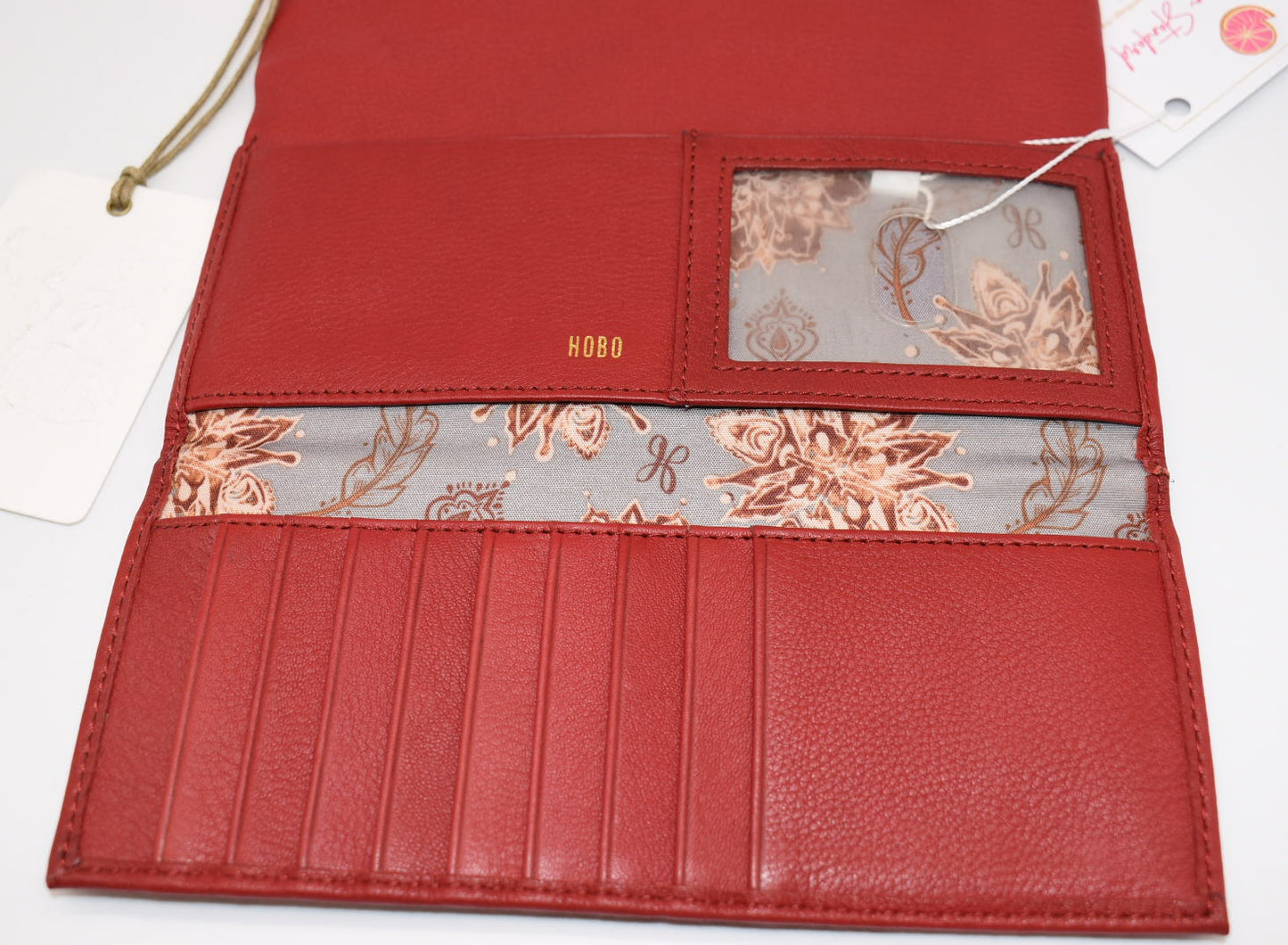 HOBO INTL Leather Wade Wallet in Scarlet Red