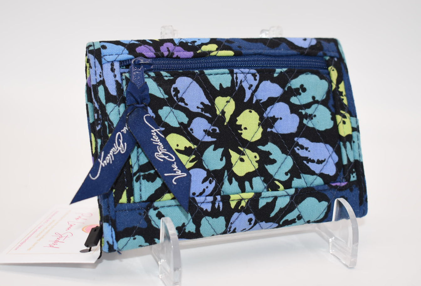 Vera Bradley Compact Trifold Wallet in "Indigo Pop" Pattern