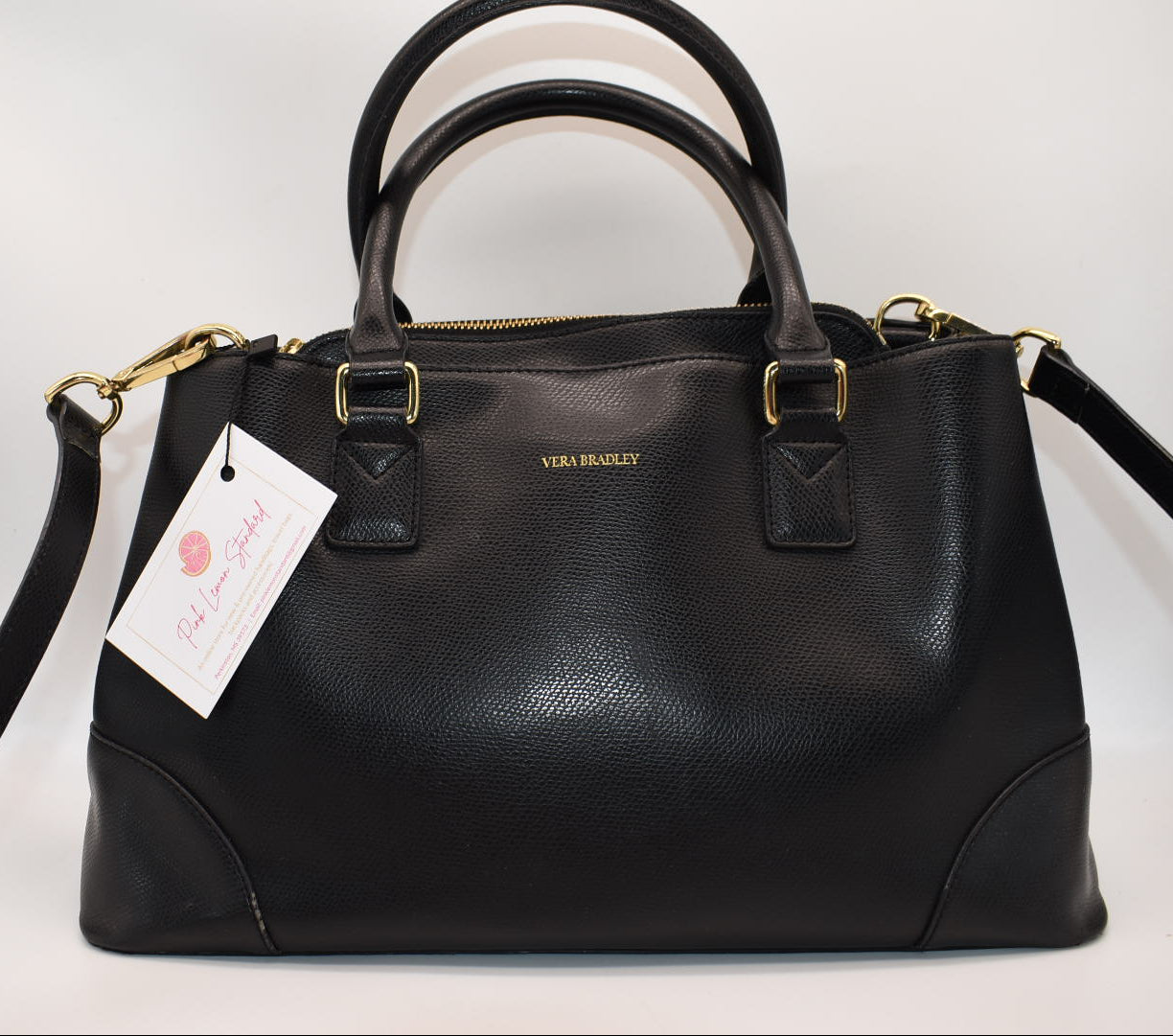 Vera Bradley Large Emma Satchel Bag in Black