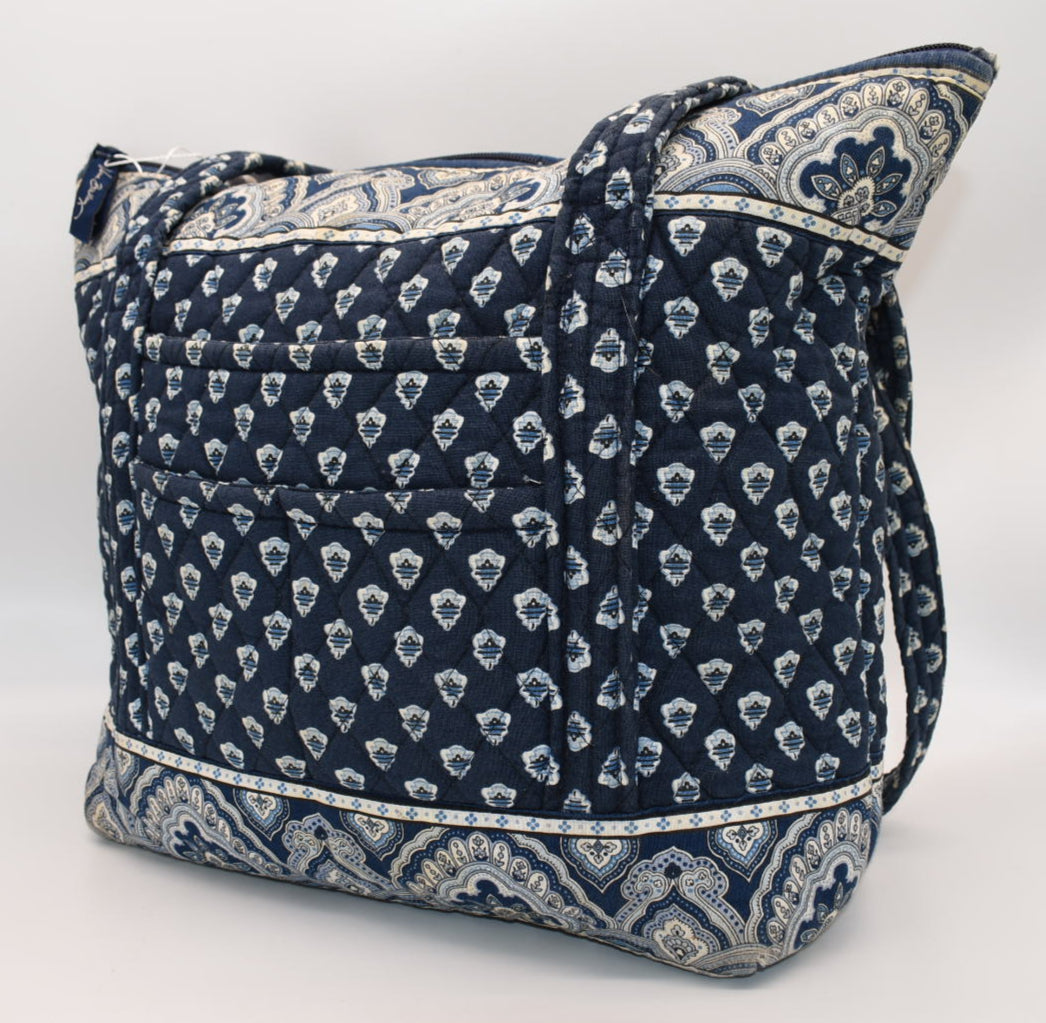Vera Bradley Villager Tote Bag in "Nantucket Navy" Pattern