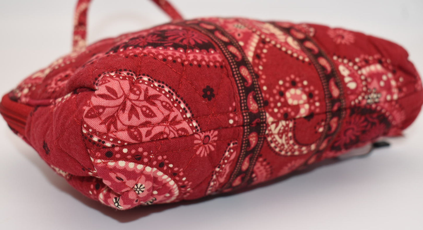 Vera Bradley Quilted Cosmetic Bag in "Mesa Red Paisley" Pattern