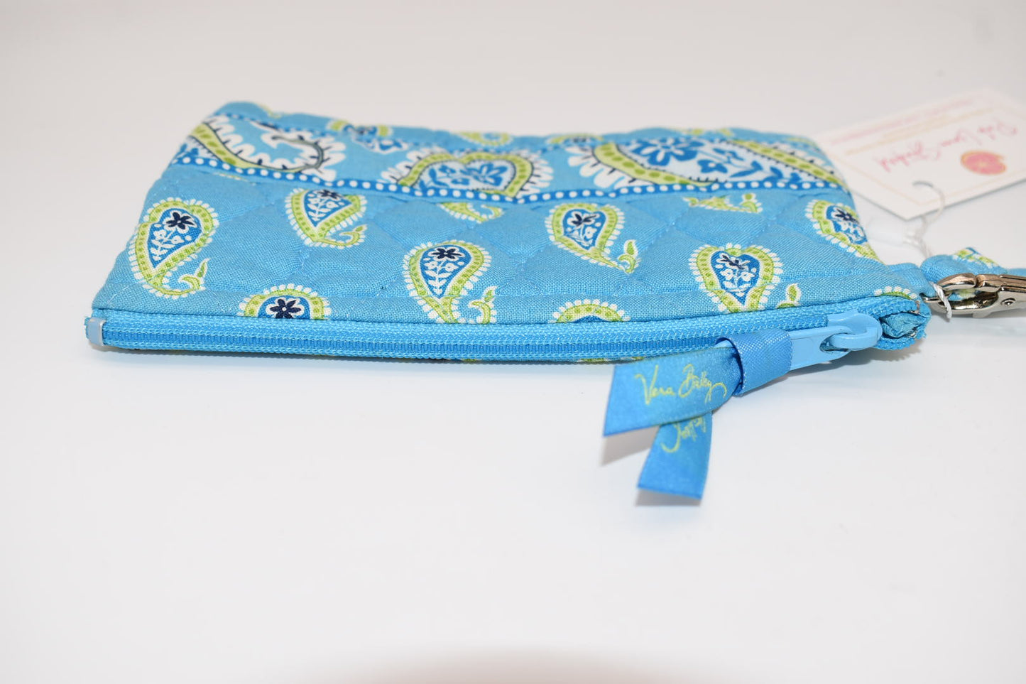Vera Bradley Quilted Cotton Zip Wristlet in "Bermuda Blue" Pattern