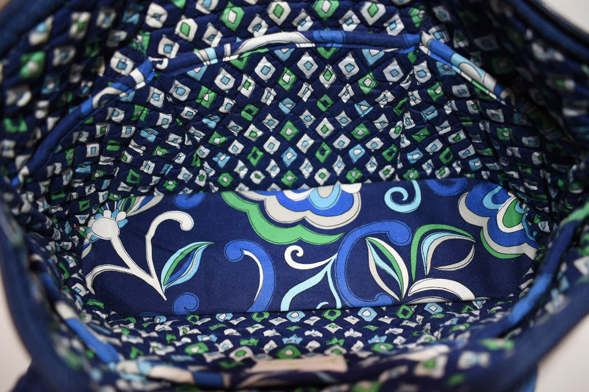 Vera Bradley Large Betsy Shoulder Tote Bag in "Blue Mediterranean" Pattern