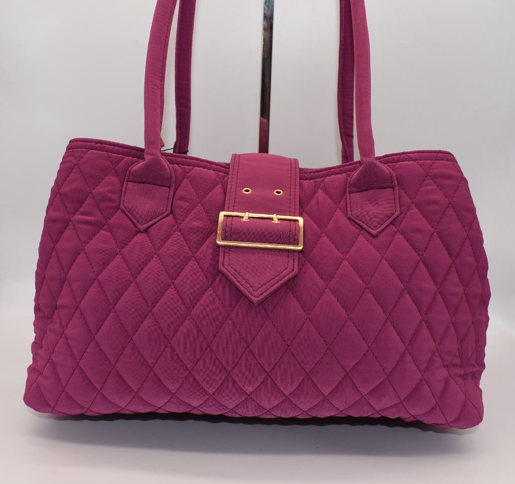 Vera Bradley Triple Compart Buckle Satchel Bag in Microfiber