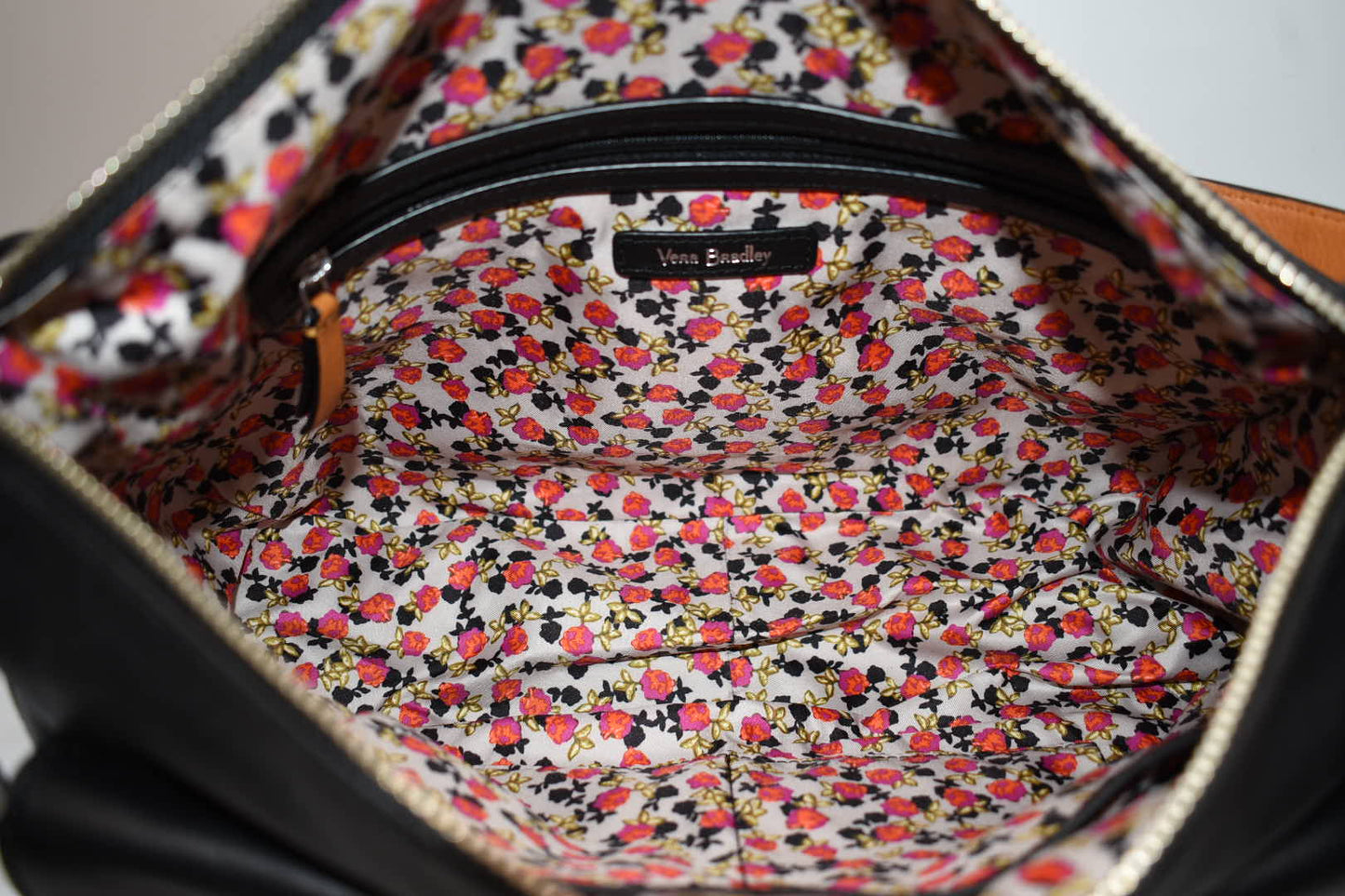 Vera Bradley Gallatin Leather Sidesaddle Convertible Crossbody in Black