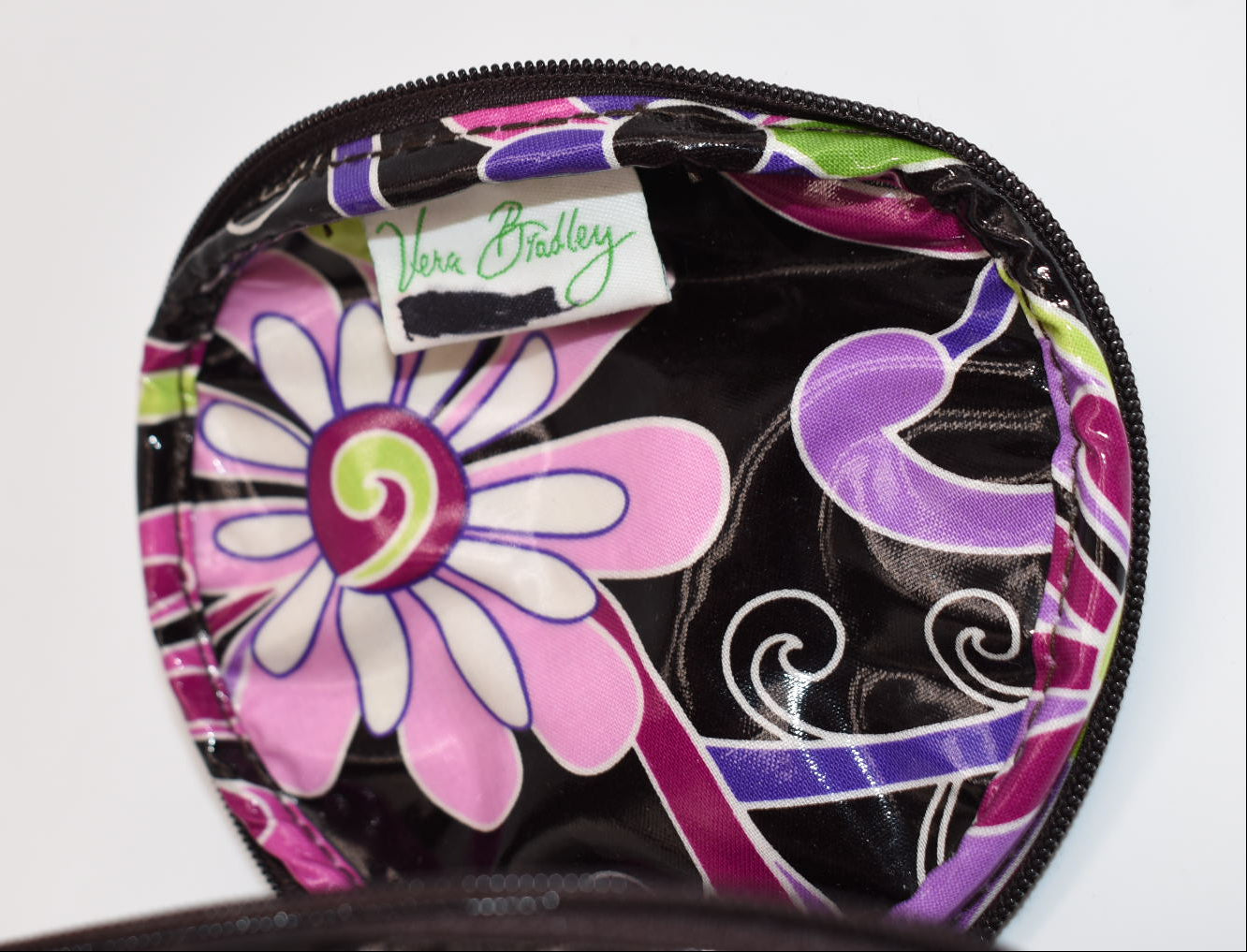 Vera Bradley Clear Toiletry Bag in "Purple Punch" Pattern
