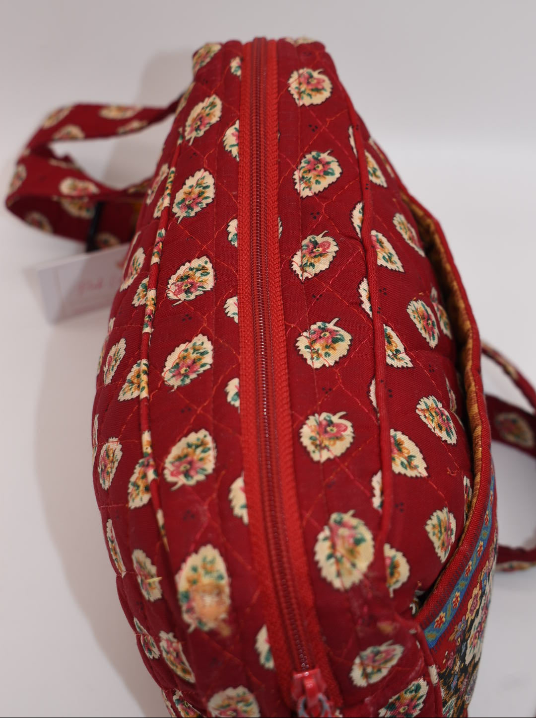 Vintage Vera Bradley East West Crossbody Bag in "Red Leaf - 1997" Pattern