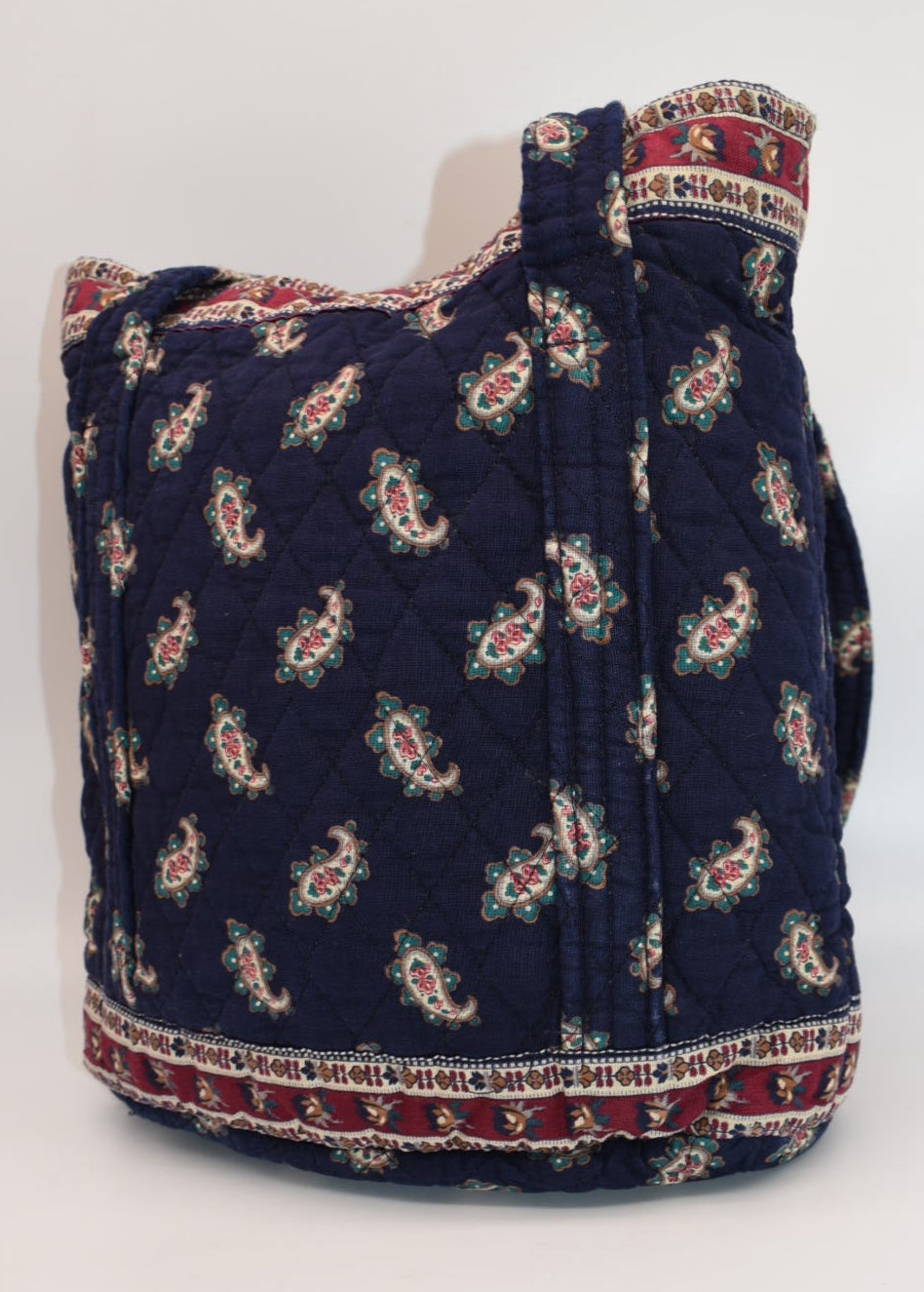 Vintage Vera Bradley Small Tote Bag in "Navy-1991" Pattern