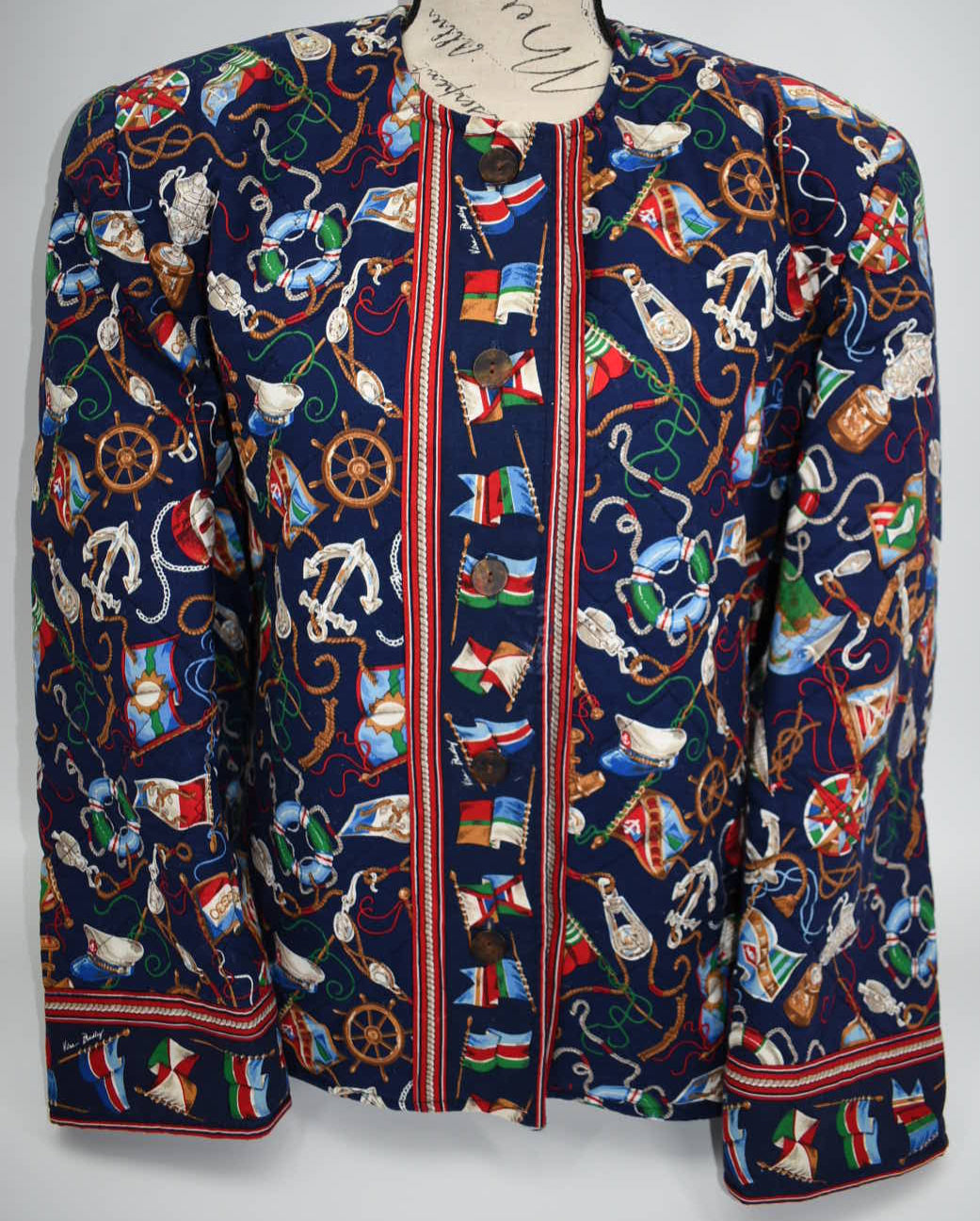 Vintage Vera Bradley Quilted Large Jacket in "Regatta - 1994" Pattern