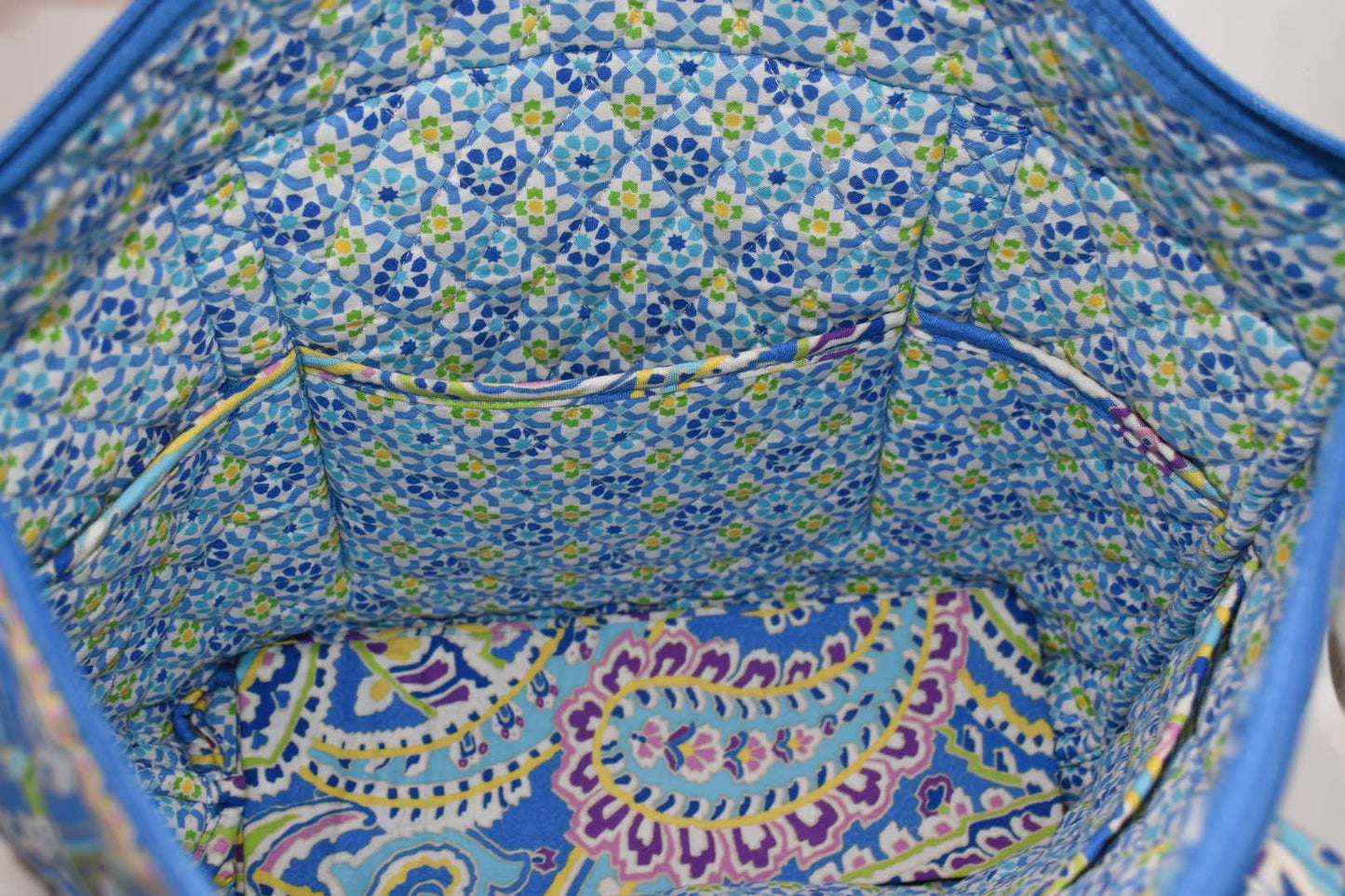 Vera Bradley Villager Tote Bag in "Capri Blue" Pattern