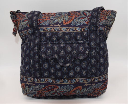 Vera Bradley Small Villager Tote Bag in "Classic Navy 1998" Pattern
