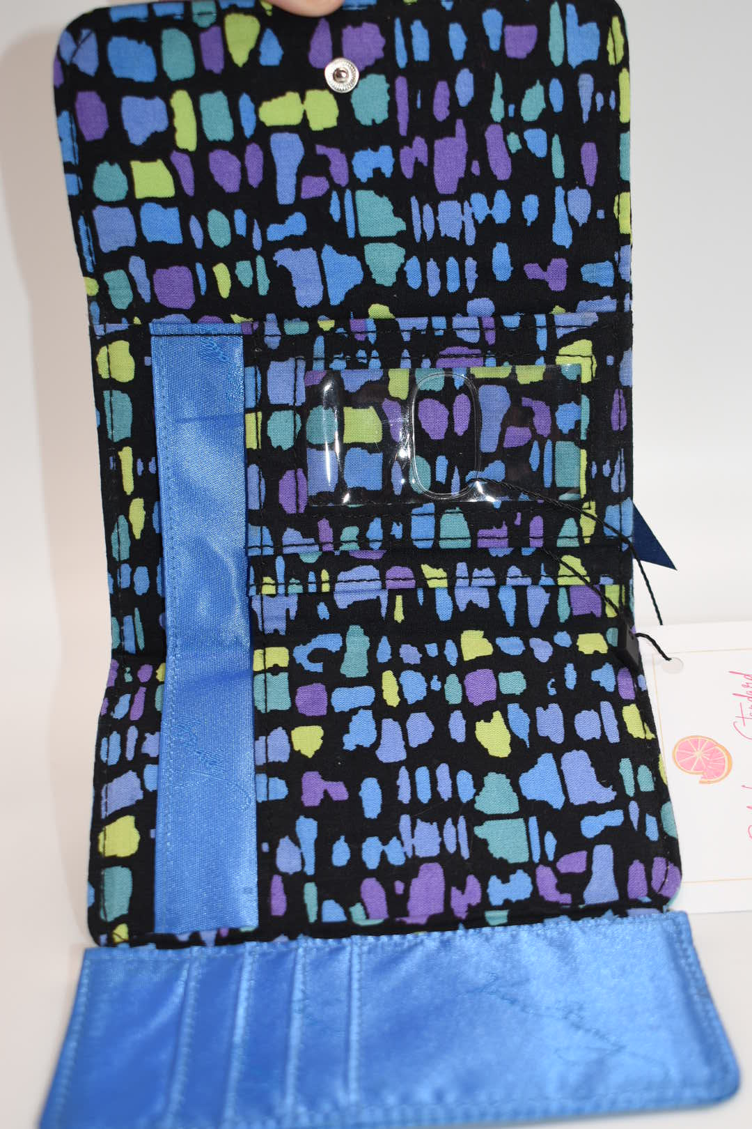 Vera Bradley Compact Trifold Wallet in "Indigo Pop" Pattern
