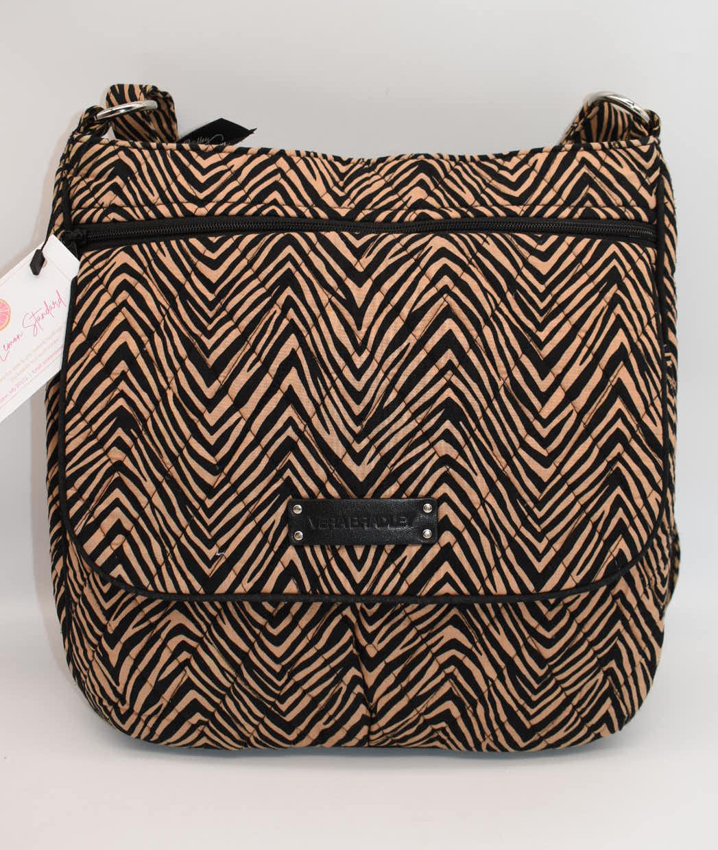 Vera Bradley Double Zip Mailbag Crossbody Bag in "Tiger Print" Pattern