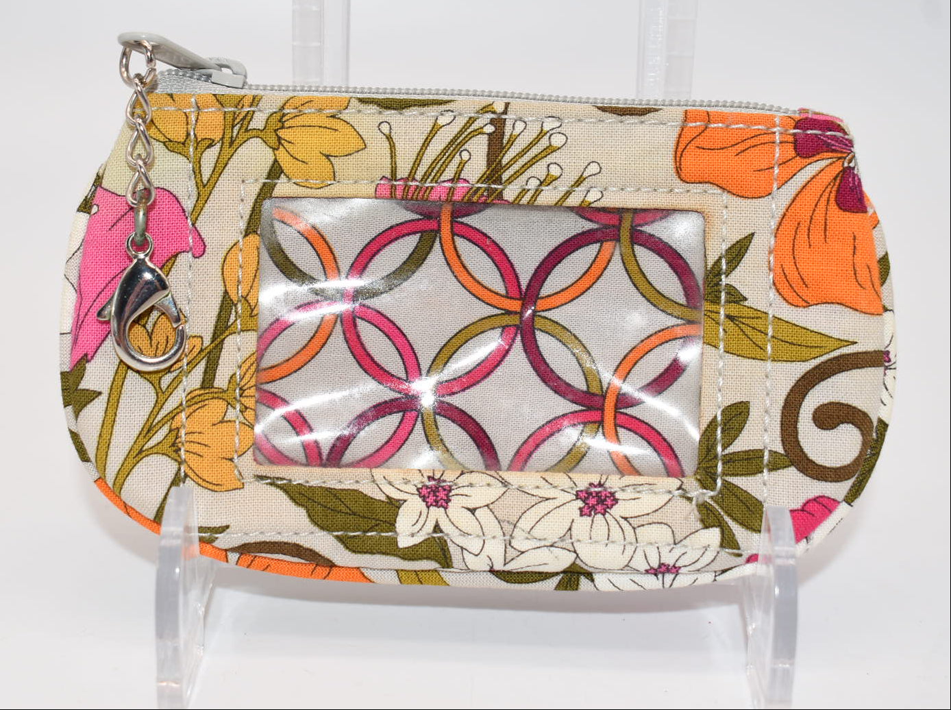 Vera Bradley Clip Zip ID Case in "Tea Garden" Pattern