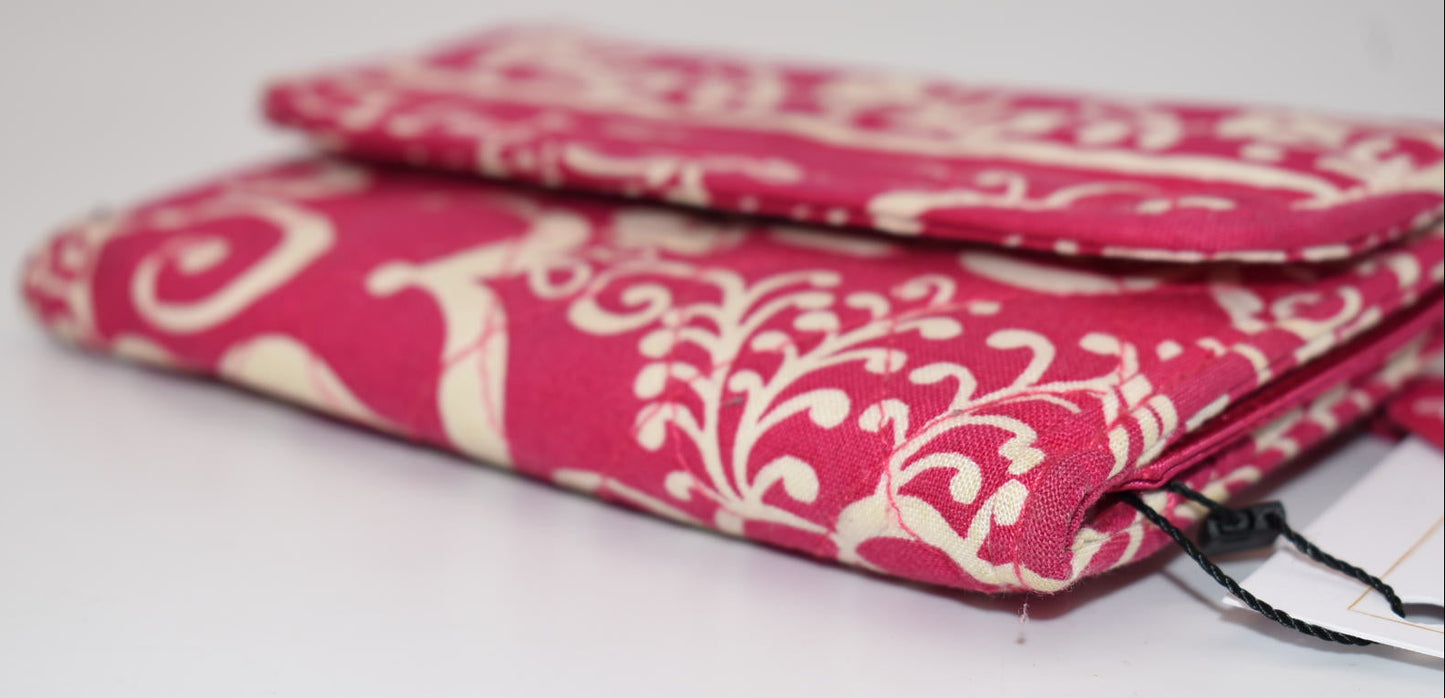 Vera Bradley Trifold Euro Wallet in "Twirly Birds Pink" Pattern