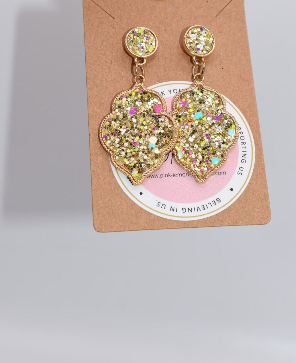 Statement Earrings: "It's All Gold" Glitter Drop Earrings