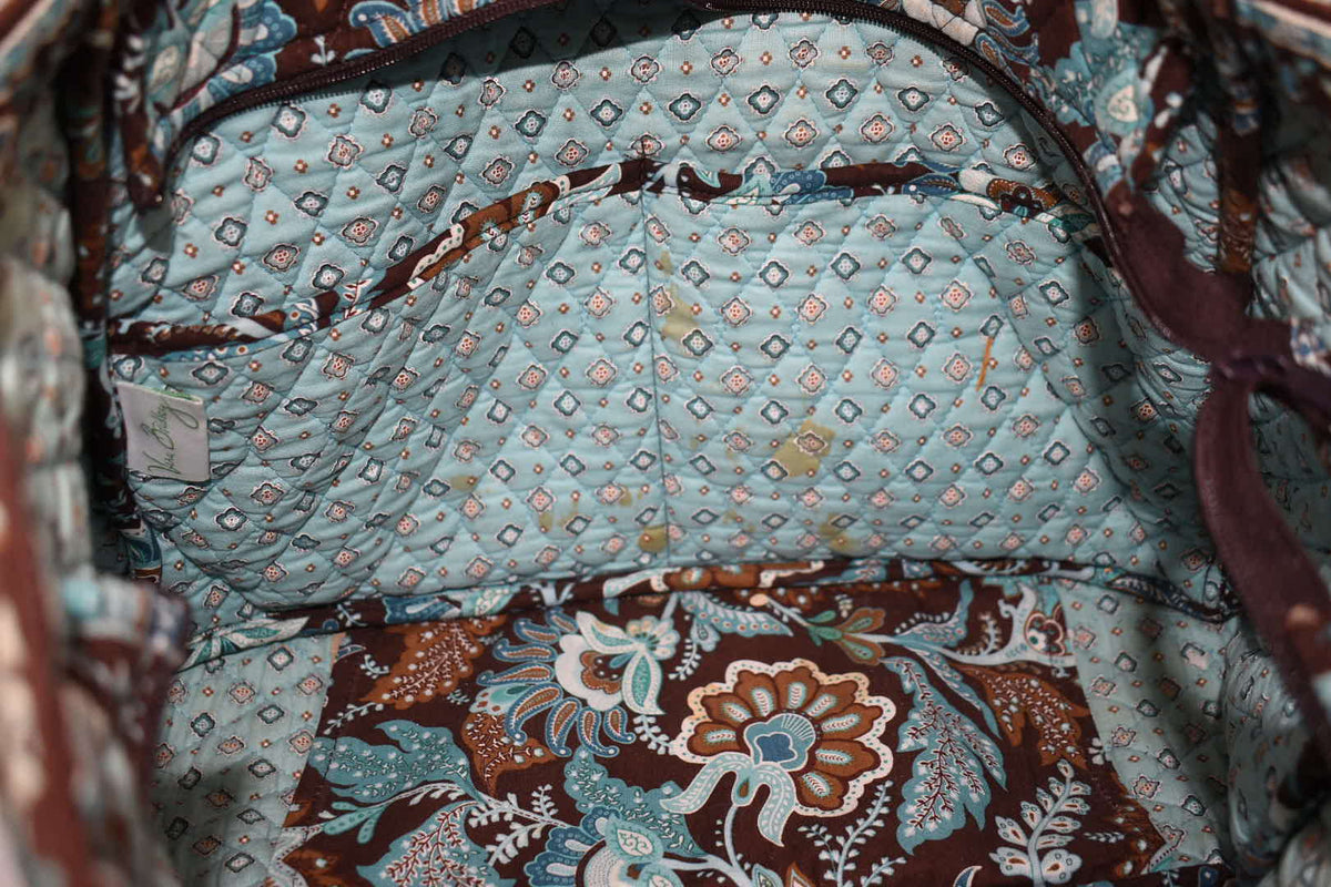 Vera Bradley Travel Zip Tote Bag in "Java Blue" Pattern