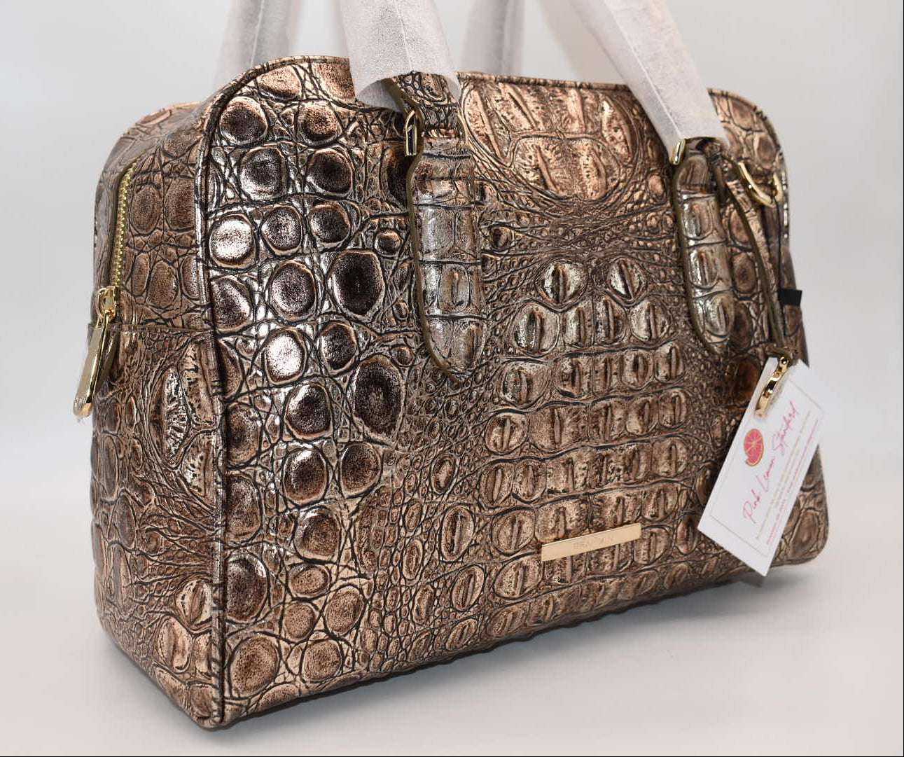Brahmin Marissa Satchel Bag in Bronze Nebula