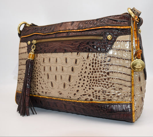 Vintage Brahmin Tri-Texture & Tri-Color Shoulder Bag