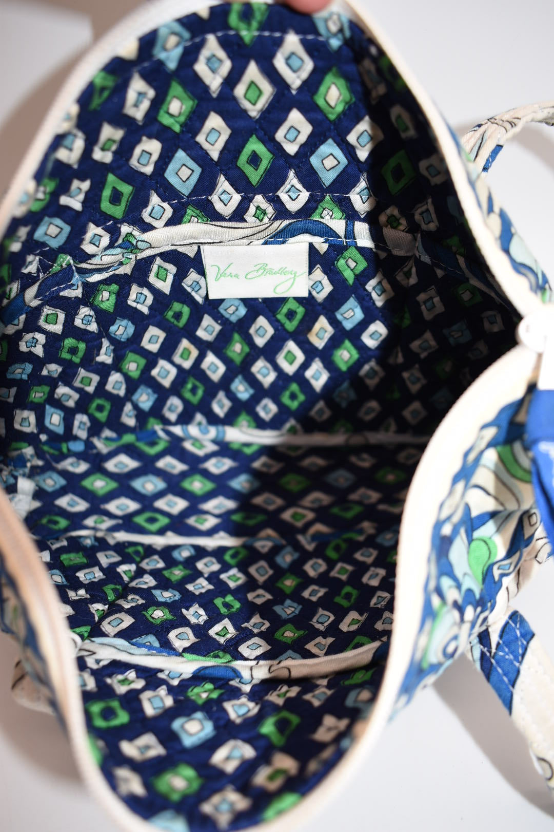 Vera Bradley Little Betsy Shoulder Bag in "Mediterranean White" Pattern