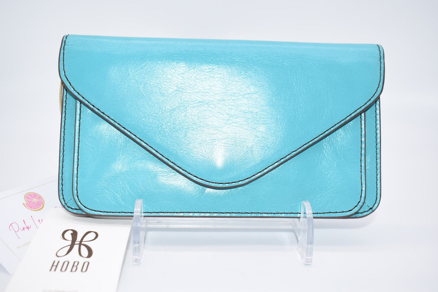 HOBO Ford Leather Wallet in Aqua