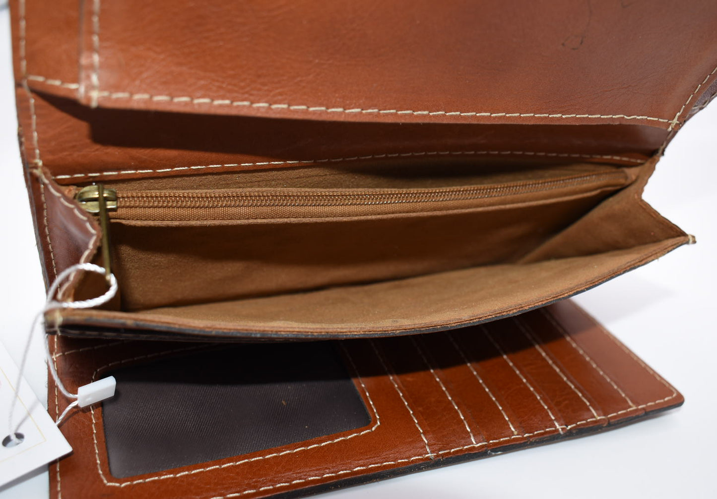 Patricia Nash Leather Trifold Wallet in Heritage Tan