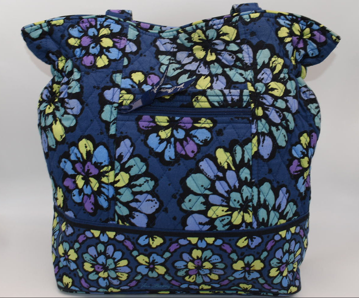 Vera Bradley Laura Large Shoulder Tote Bag in "Indigo Pop" Pattern
