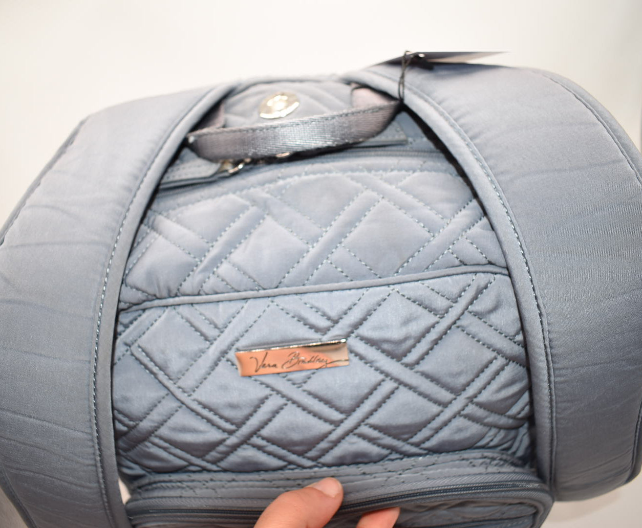 Vera Bradley Microfiber Campus Backpack in Gray