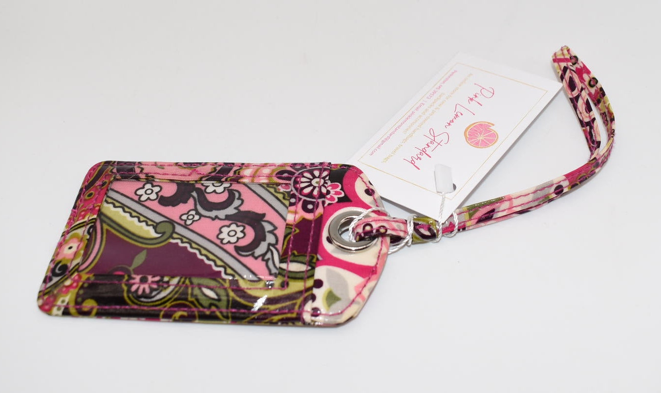 Vera Bradley ID Luggage Tag in "Very Berry Paisley" Pattern