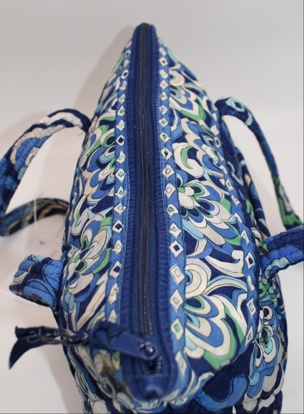 Vera Bradley Large Betsy Shoulder Tote Bag in "Blue Mediterranean" Pattern
