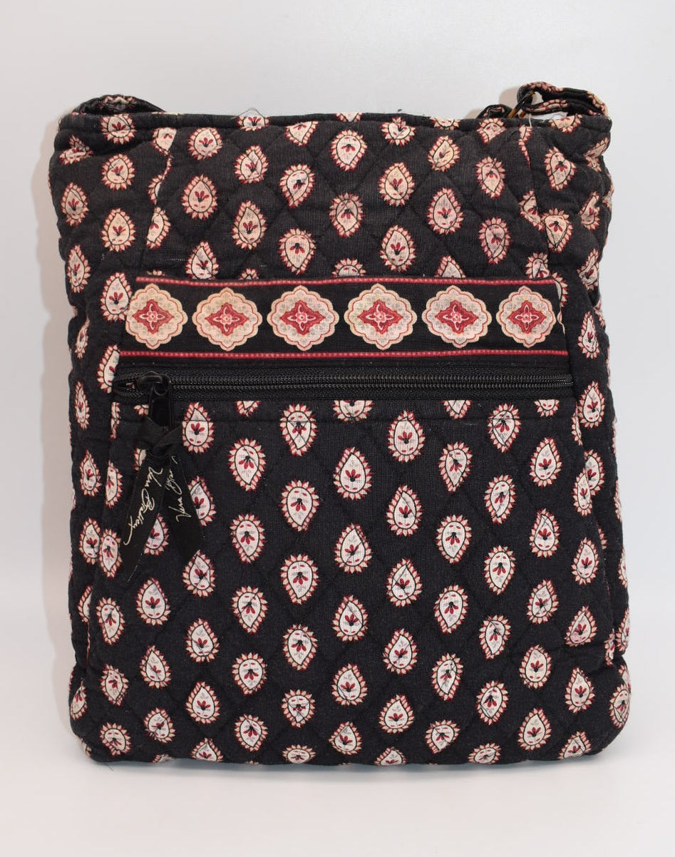 Vintage Vera Bradley Hipster Crossbody Bag in "Classic Black" Pattern