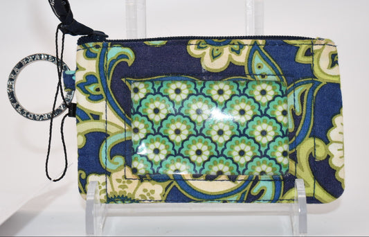 Vera Bradley Zip ID Case in "Rhythm & Blue" Pattern