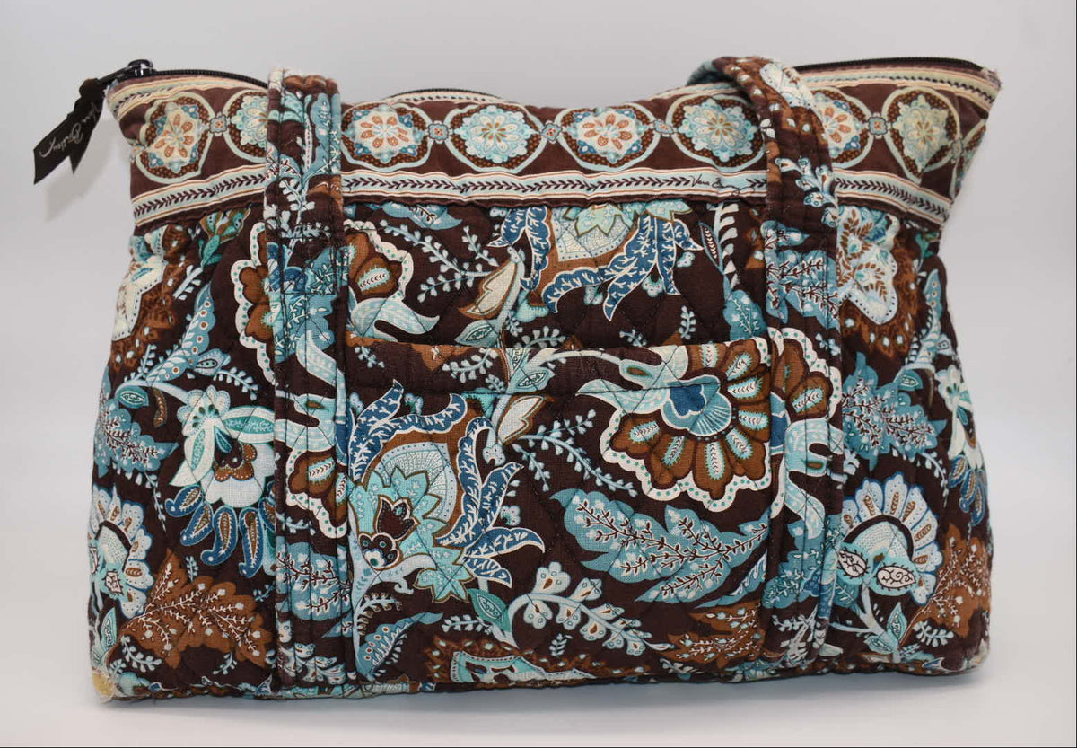 Vera Bradley Large Betsy Shoulder Tote Bag in "Java Blue" Pattern