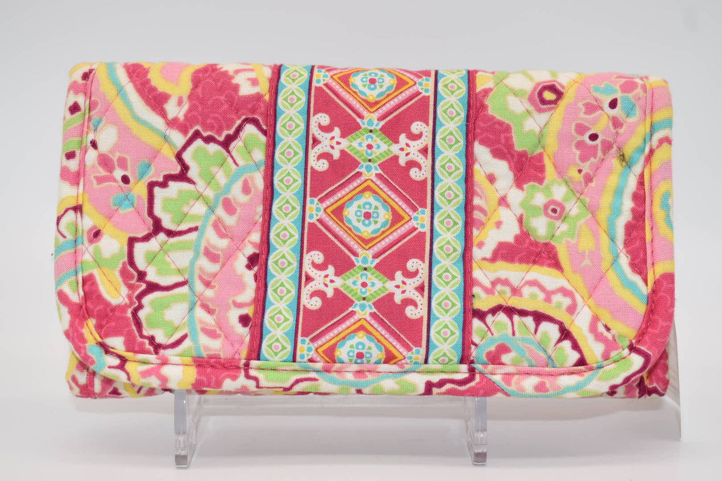 Vera Bradley Quilted Cotton Trifold Wallet in "Capri Melon" Pattern