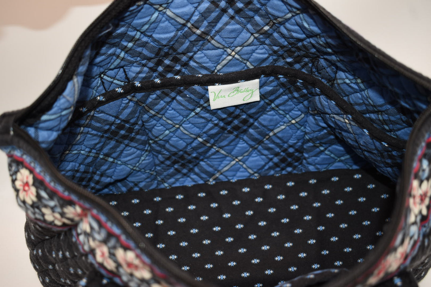 Vera Bradley Large Betsy Shoulder Bag in "Alpine Black" Pattern