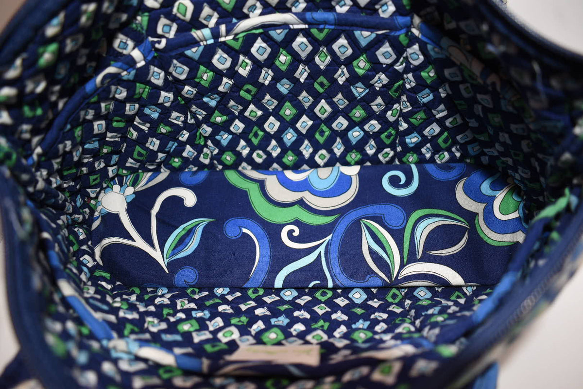 Vera Bradley Large Betsy Shoulder Tote Bag in "Blue Mediterranean" Pattern