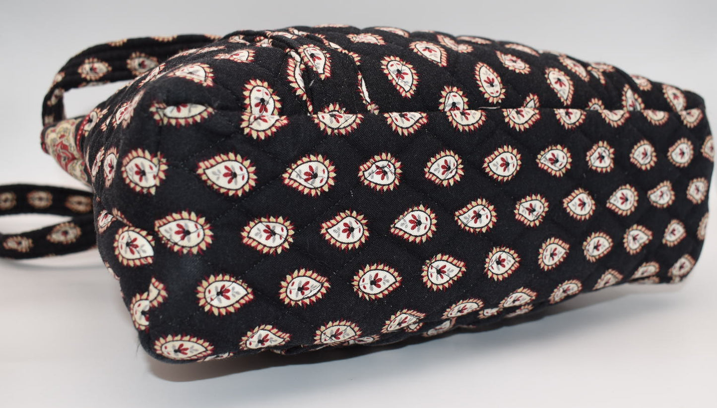 Vera Bradley Little Betsy Shoulder Bag in "Classic Black" Pattern