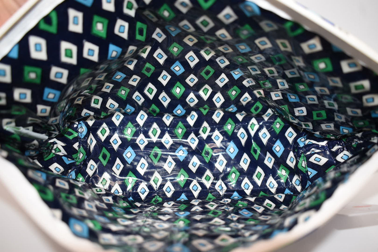 Vera Bradley XL Waterproof Makeup & Toiletry Bag in "Mediterranean White" Pattern