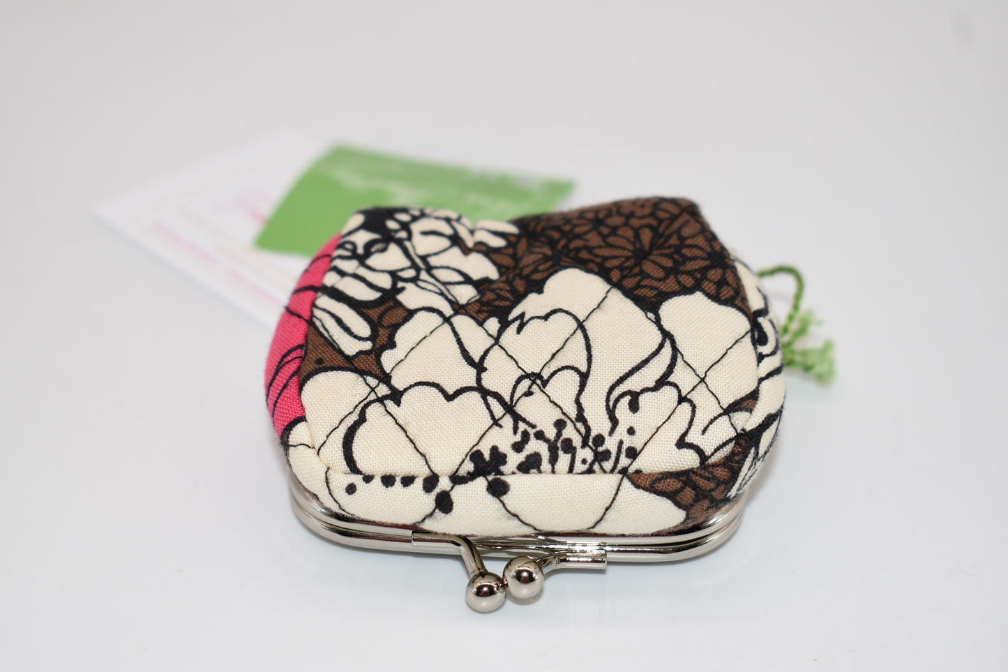 Vera Bradley Kisslock Contact Case Pouch in "Mocha Rouge" Pattern