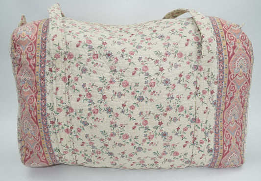 Vintage Vera Bradley Large Duffel Bag in "Cream-1985" Pattern