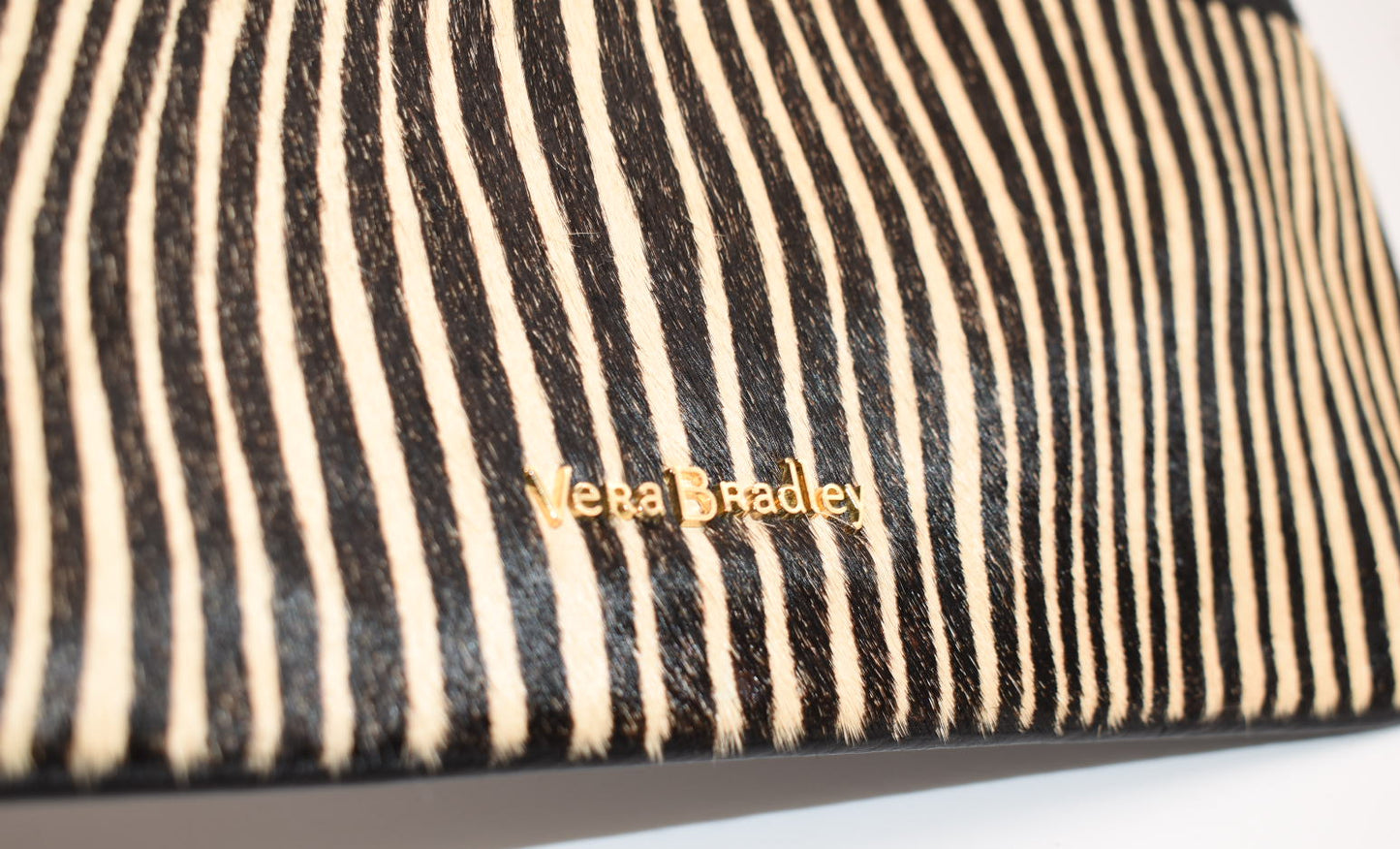 Vera Bradley Mia Leather Wristlet in "Uptown Stripes" Pattern