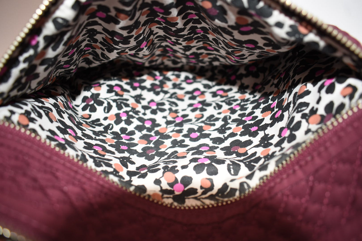 Vera Bradley Microfiber Triple Zip Hipster Crossbody Bag in "Hawthorn Rose"