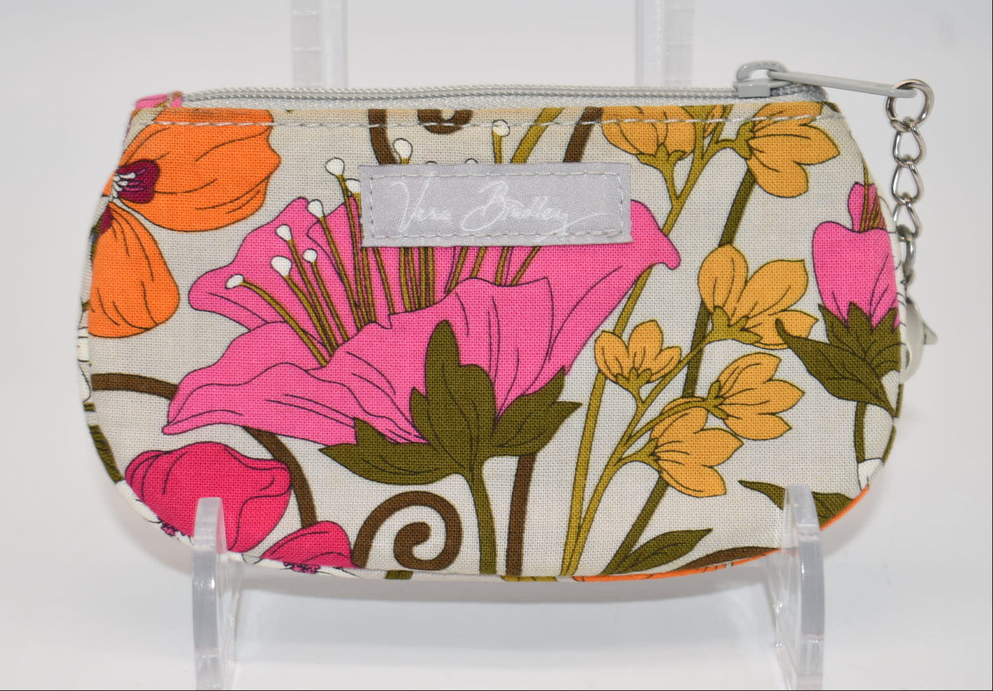 Vera Bradley Clip Zip ID Case in "Tea Garden" Pattern