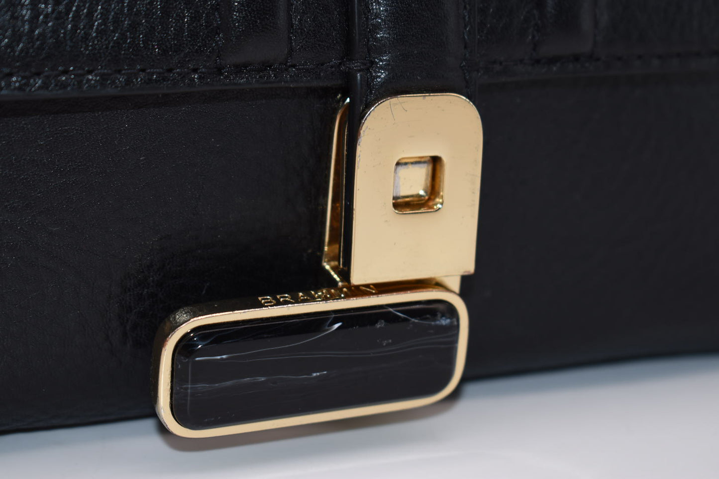 Brahmin Rosalie Crossbody Bag in Black Gryphon Leather