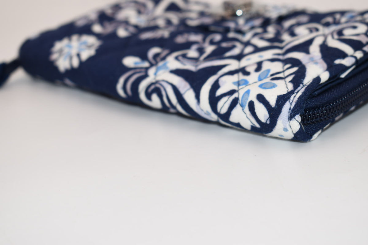Vera Bradley RFID Turnlock Wallet in "Steel Blue Medallion" Pattern